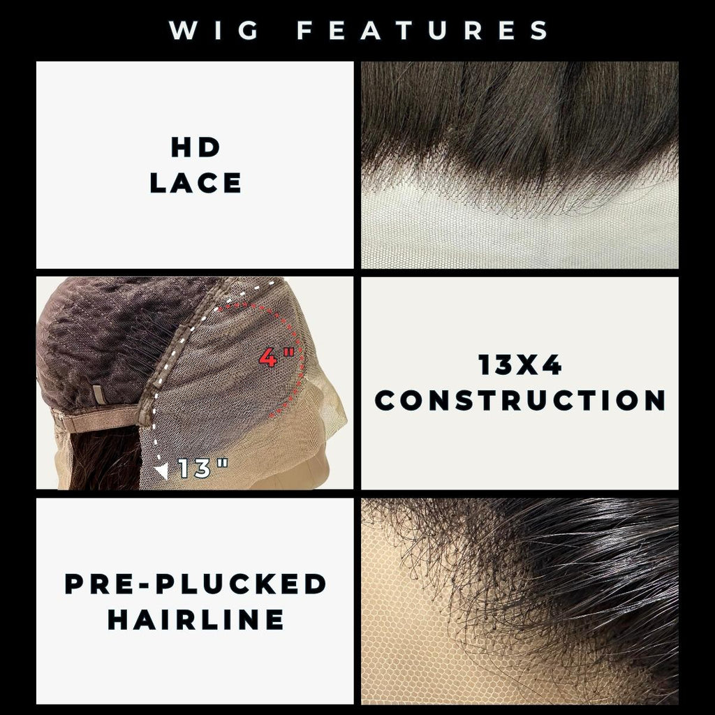 Deep Wave Lace Front Wig — 13x4 HD Lace, 16″, 180%