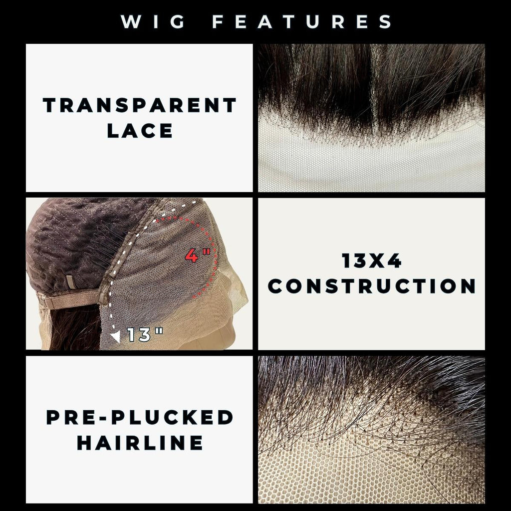 Straight Lace Front Wig — 13x4 Transparent Lace, 18″, 130%