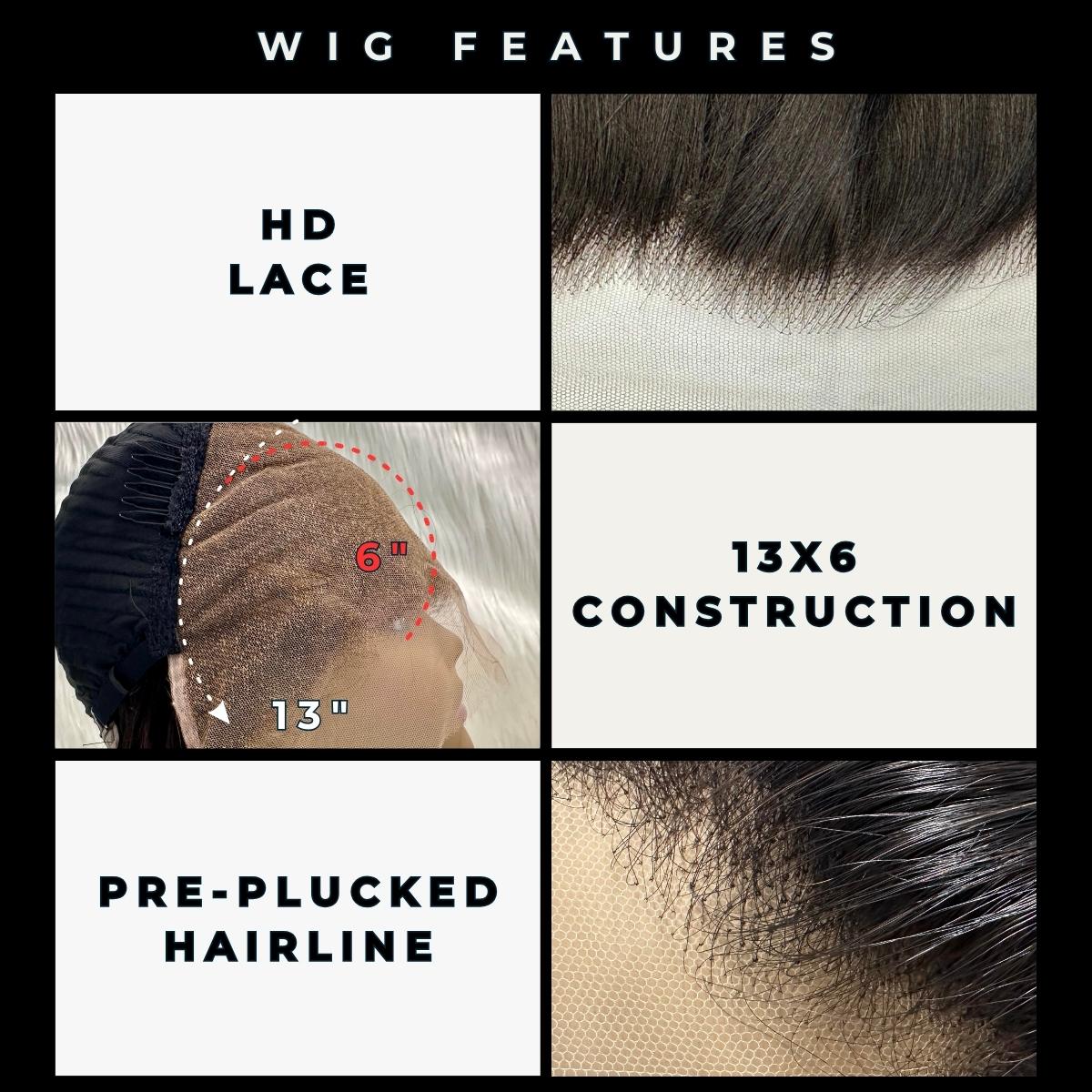 Straight Invisible Hairline Wig — 13x6 HD Lace Front, 26″, 220%