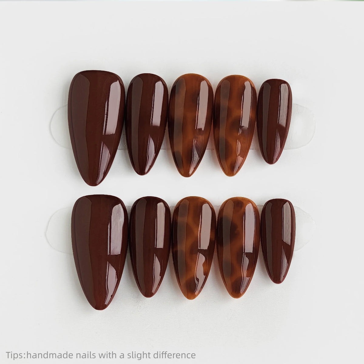 Tortoiseshell Press-On Nails — Almond (10 pc)