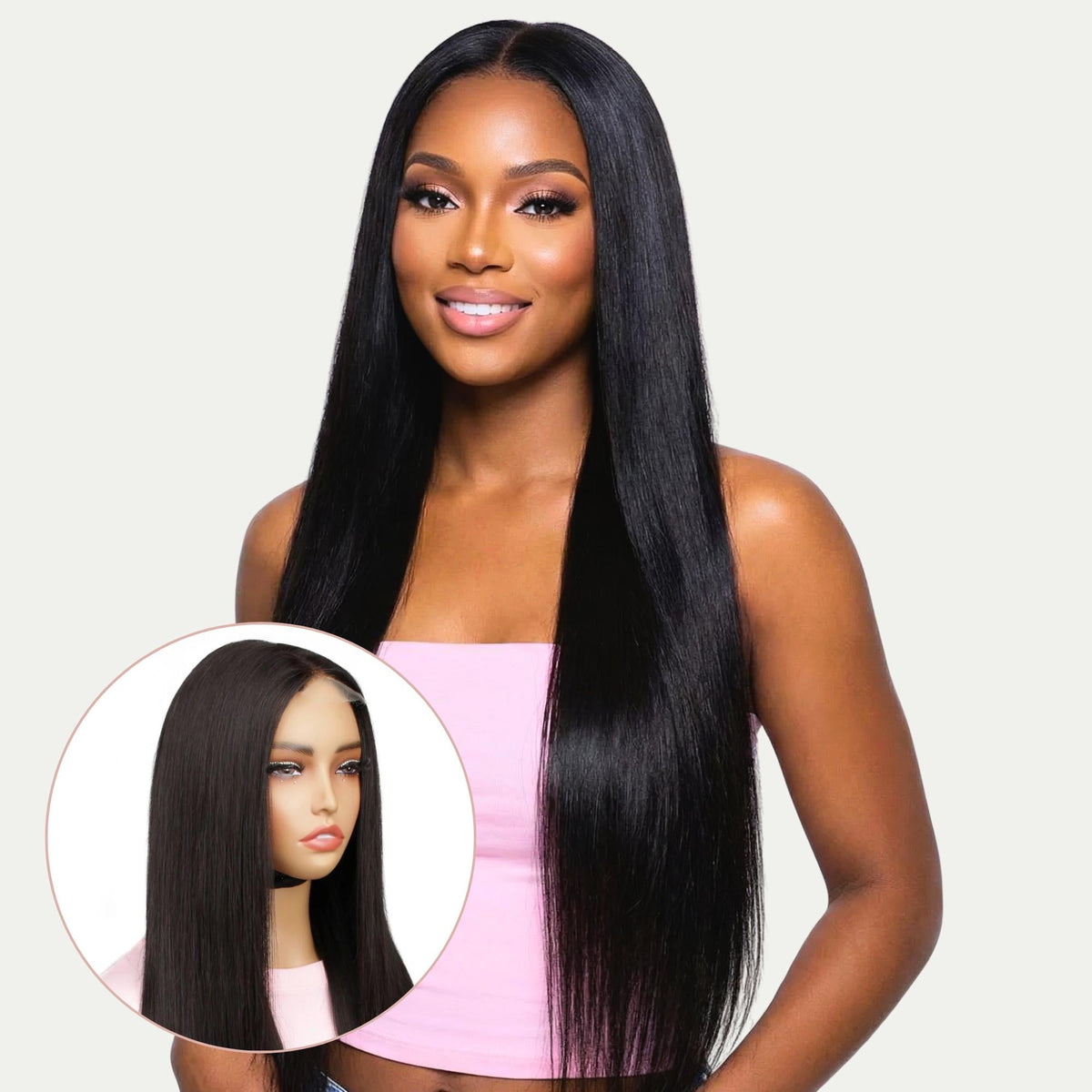 Savannah Glueless Straight Wig — 2x6 HD Lace Closure, 22″, 180%
