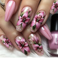 Glitter French Press-On Nails — Long Coffin (24 pc)