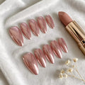 Rose Gold Chrome Press-On Nails — Almond (10 pc)