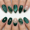 Green Cat-Eye French Press-On Nails — Almond (24 pc)