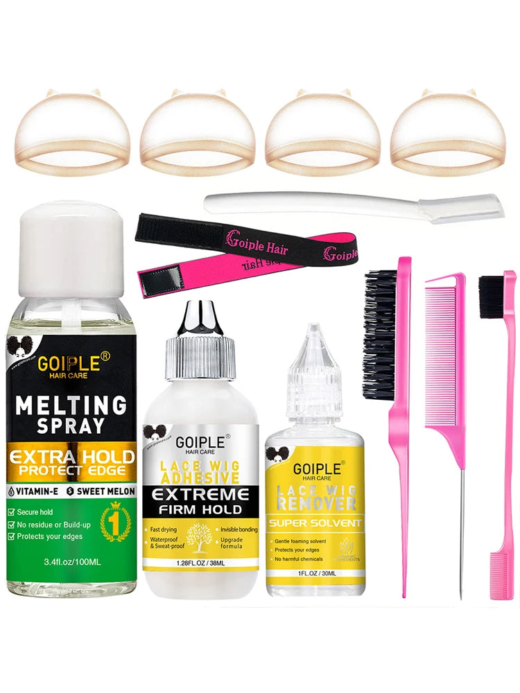 Goiple lace install kit with glue, melt spray and remover