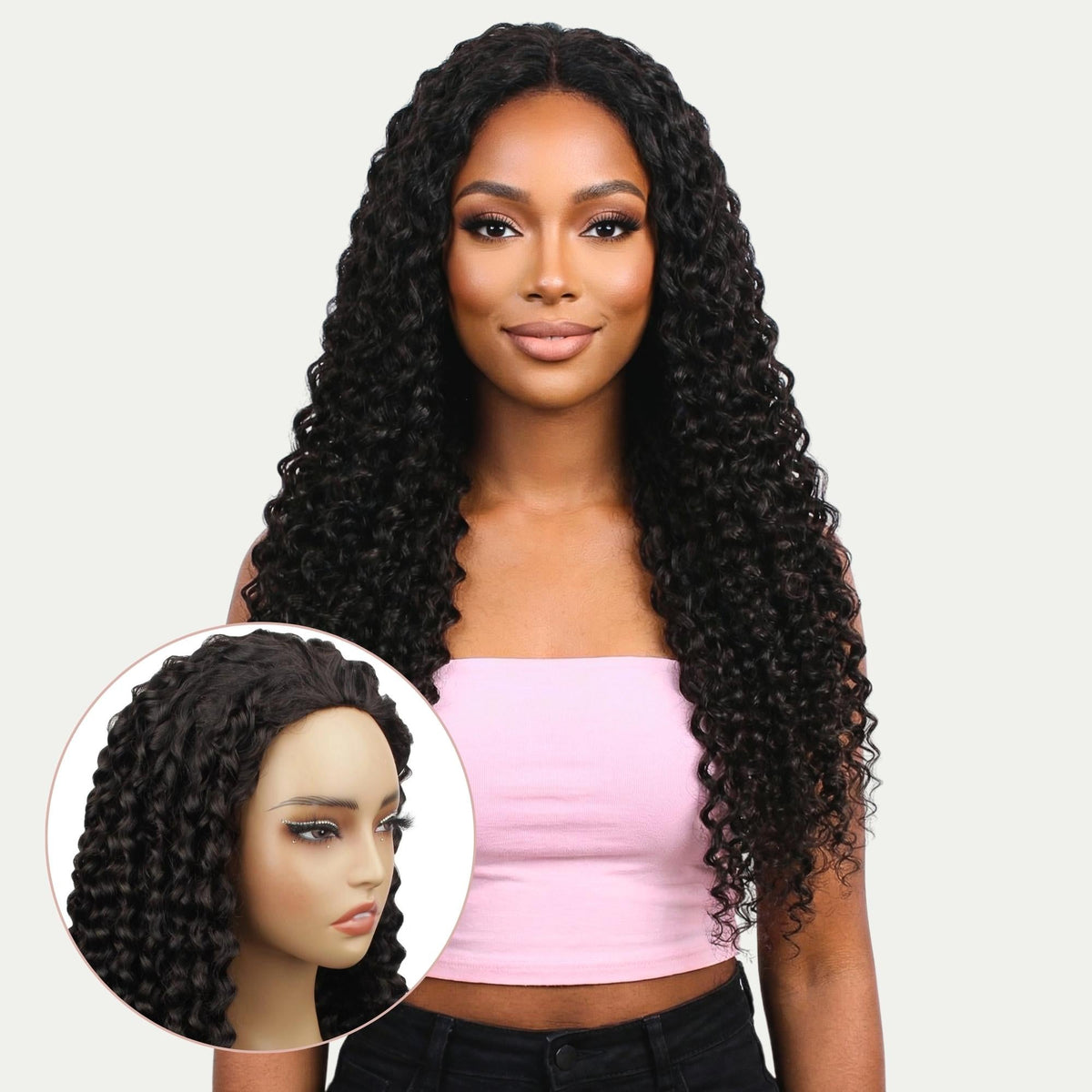 Water Wave Half Wig — 18″, 150%